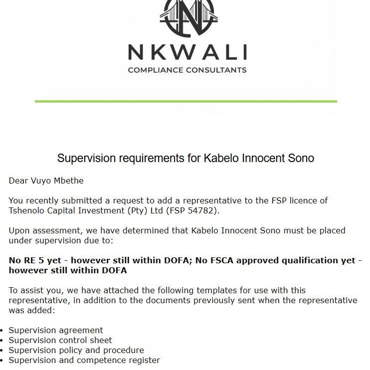Screenshot 2 — Client email part 1